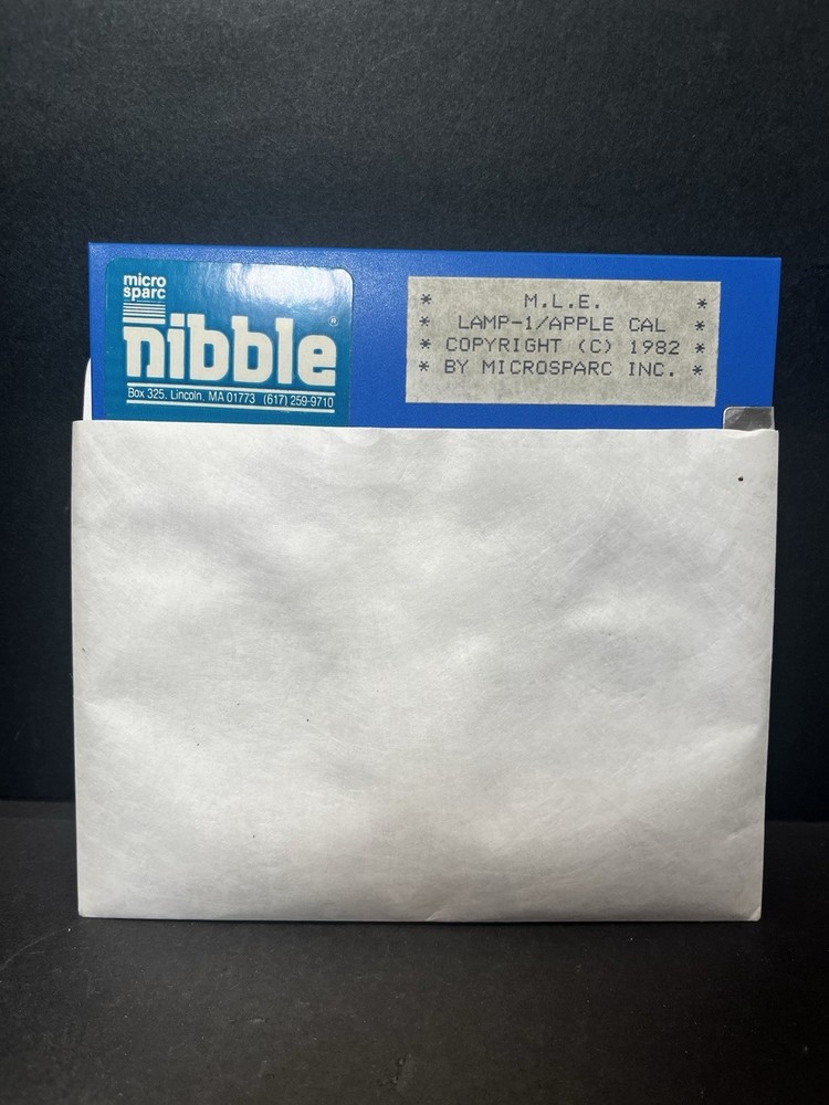 Vintage MicroSparc Nibble 1982 Programs Floppy Disk M.L.E. Lamp-1 Apple Cal