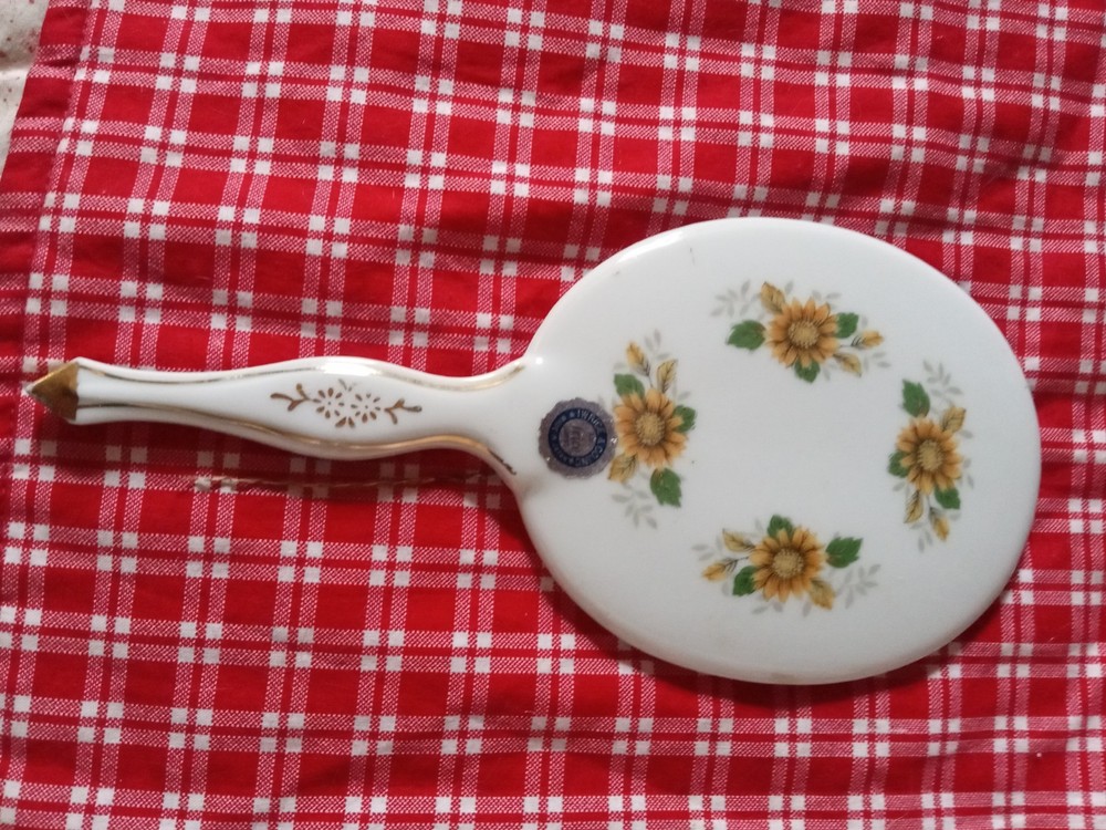 Old Porcelain Hand Mirror
