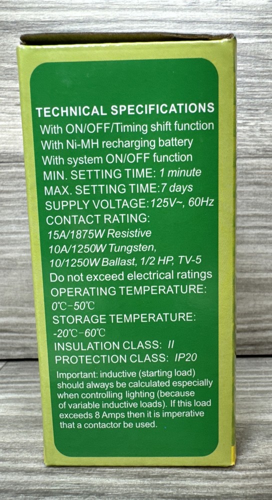 Energy Saving 7 Day Wall Timer by BN-LINK - NEW