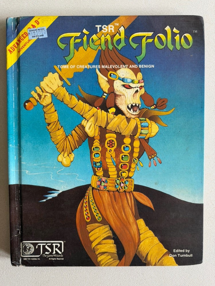 Fiend Folio - AD&D Advanced Dungeons & Dragons - TSR 2012, 1980 Hardback Book