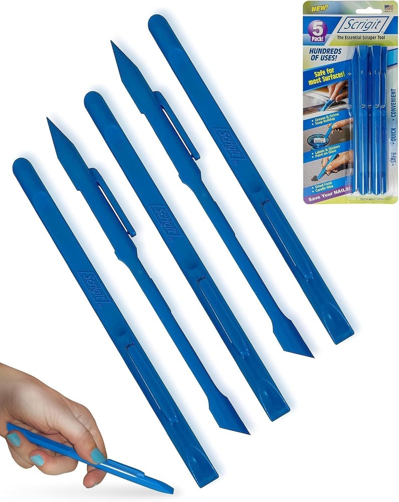 Scrigit Scraper No-Scratch Plastic Scraper Tool, 5 Pack - The Handy Multi-Use Sc