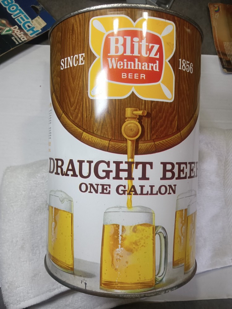 Blitz Draught beer one gallon beer can EMPTY