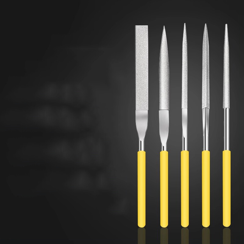 3/4mm Dia Second Cut Round/Flat/Triangular Diamond Needle File 120/400/600 Grit