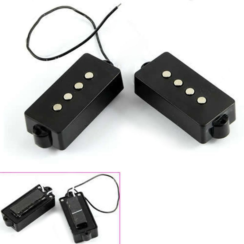 Black 4 String Noiseless Pickup Set For Precision Bridge Pickup Set new