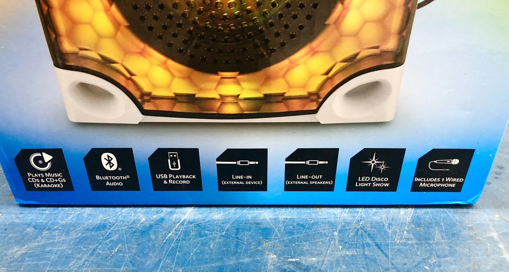 Karaoke Singing Machine Bluetooth Karaoke System, LED Lights & Microphone.