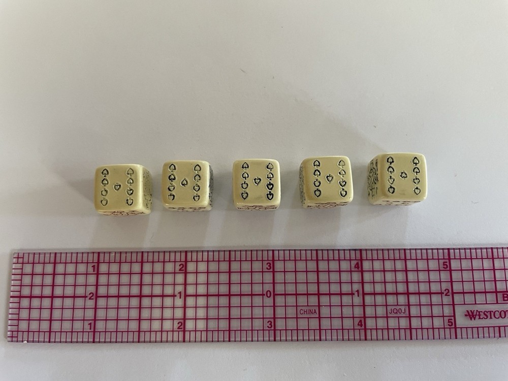 RARE Antique Poker Dice, Small