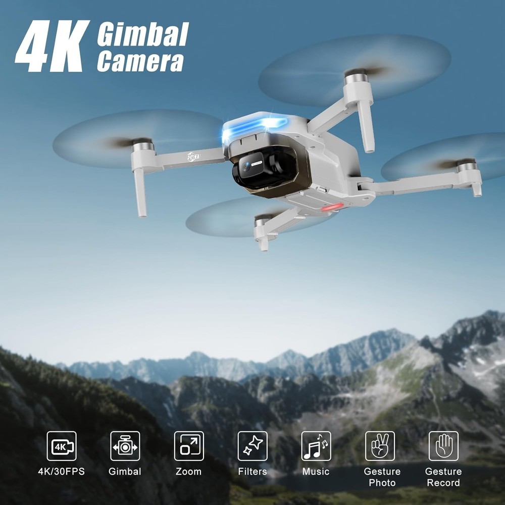 Drones with Camera for Adults 4K, GPS Auto Return, Waypoint Flight, Orbit Fly...
