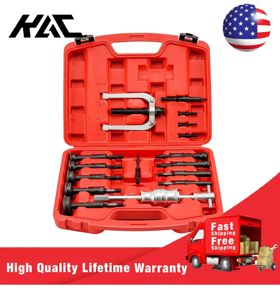 16pc Inner Bearing Blind Hole Remover Extractor Puller Set Pilot w/ Slide Hammer