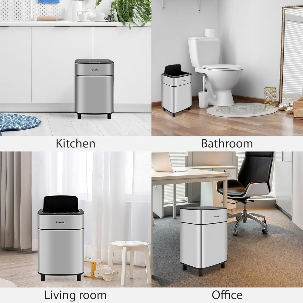 Stainless Steel Motion Sensor Automatic Touchless Trash Can 2.7 Gal