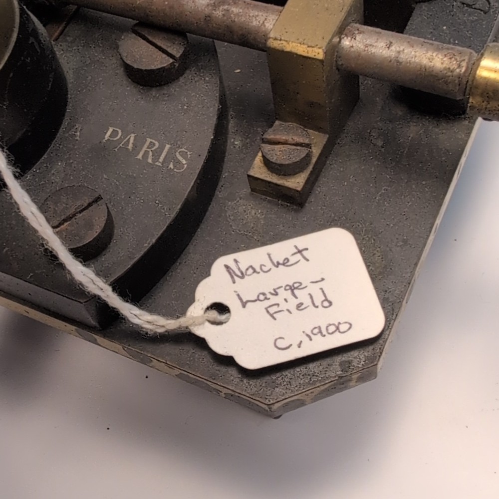 Antique Nachet Paris Large-Field Compound Microscope c1900 Mechanical Brass