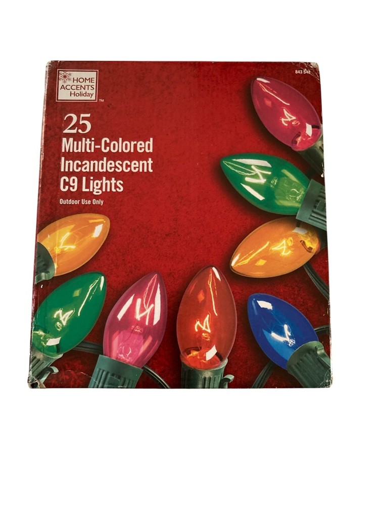 Home Accents Holiday 25 Multi Colored Incandescent C9 Lights