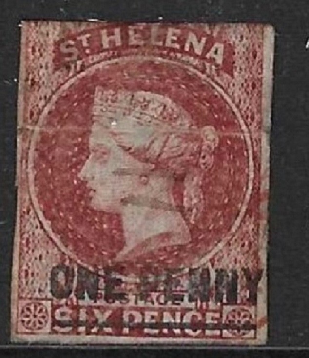 ST.HELENA SG3 1863 1d LAKE IMPERF USED
