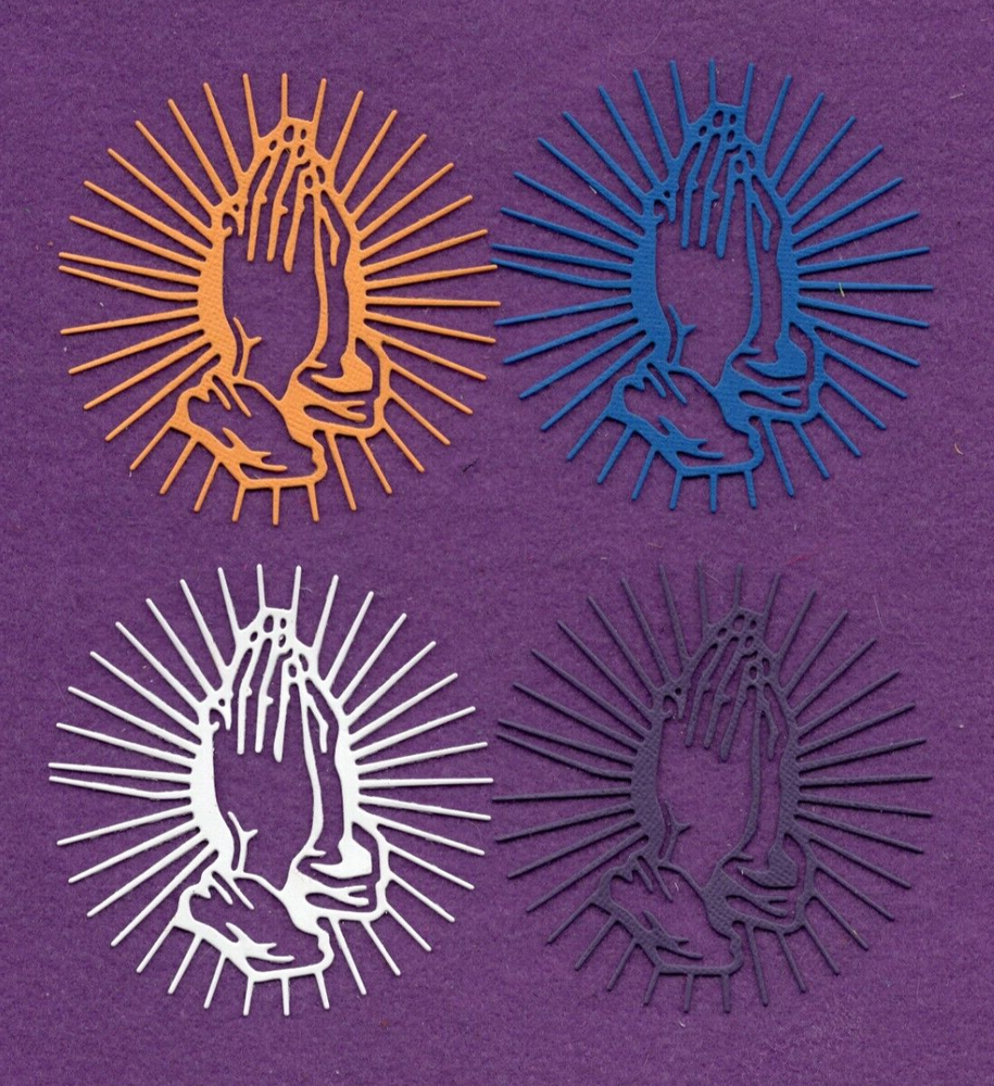 PRAYING HANDS # 3 die cuts scrapbook cards