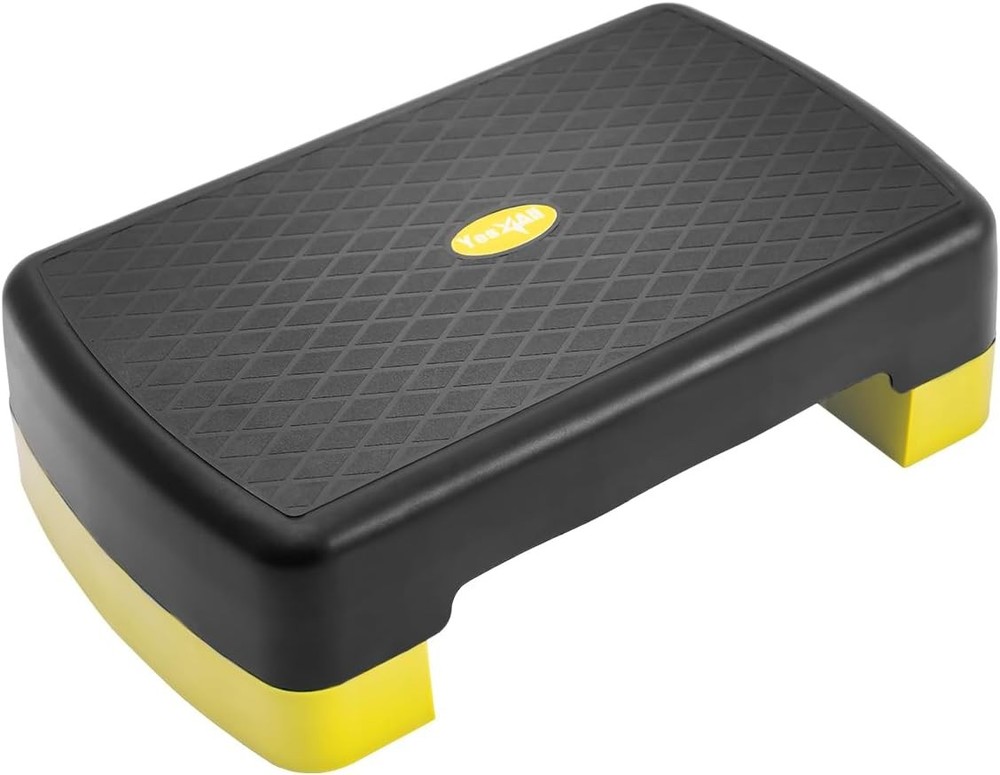 18.9" Aerobic Exercise Step Platform with 2 Risers, Adjustable Height Workout St