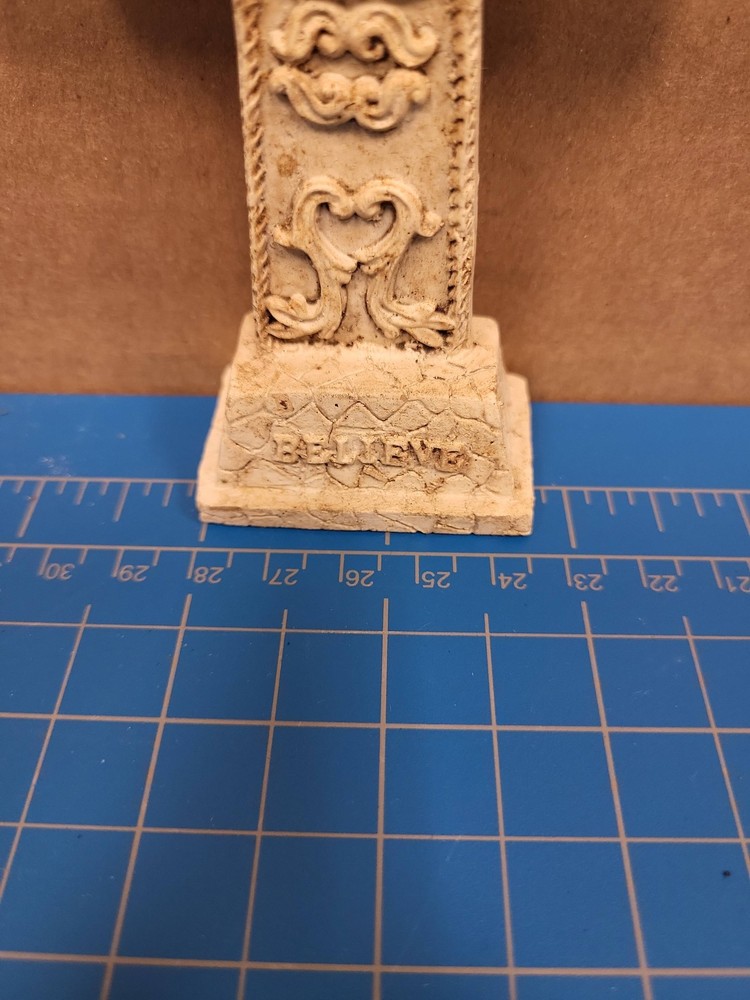 Religious Cross Figurine Tabletop Accent Decorative Altar Statue Christian Decor