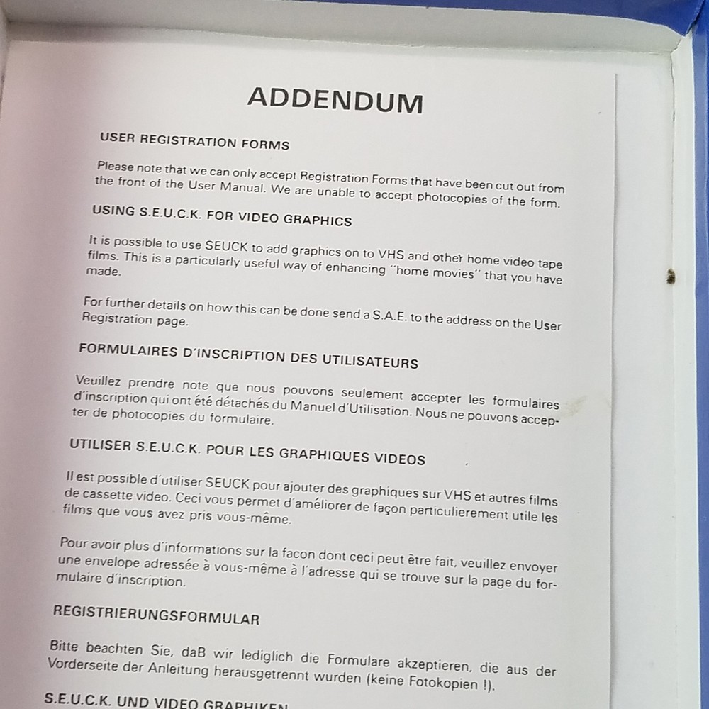 Shoot Em Up Construction Kit Box & Manual for Commodore Amiga Computer, 2 Disks