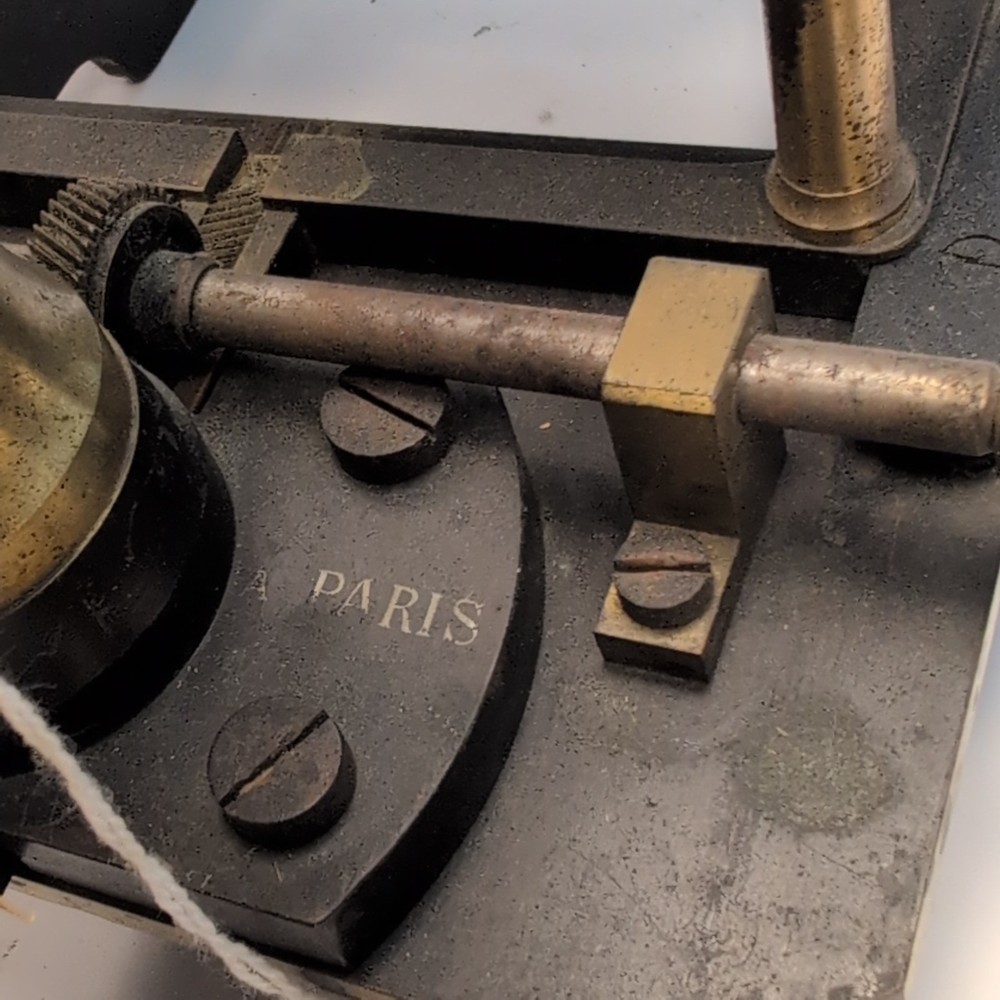 Antique Nachet Paris Large-Field Compound Microscope c1900 Mechanical Brass