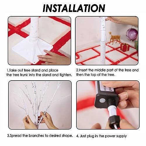 2-Pack 4FT Lighted Birch Tree (Higher Size & Floor 4FT-2PACK Warm White