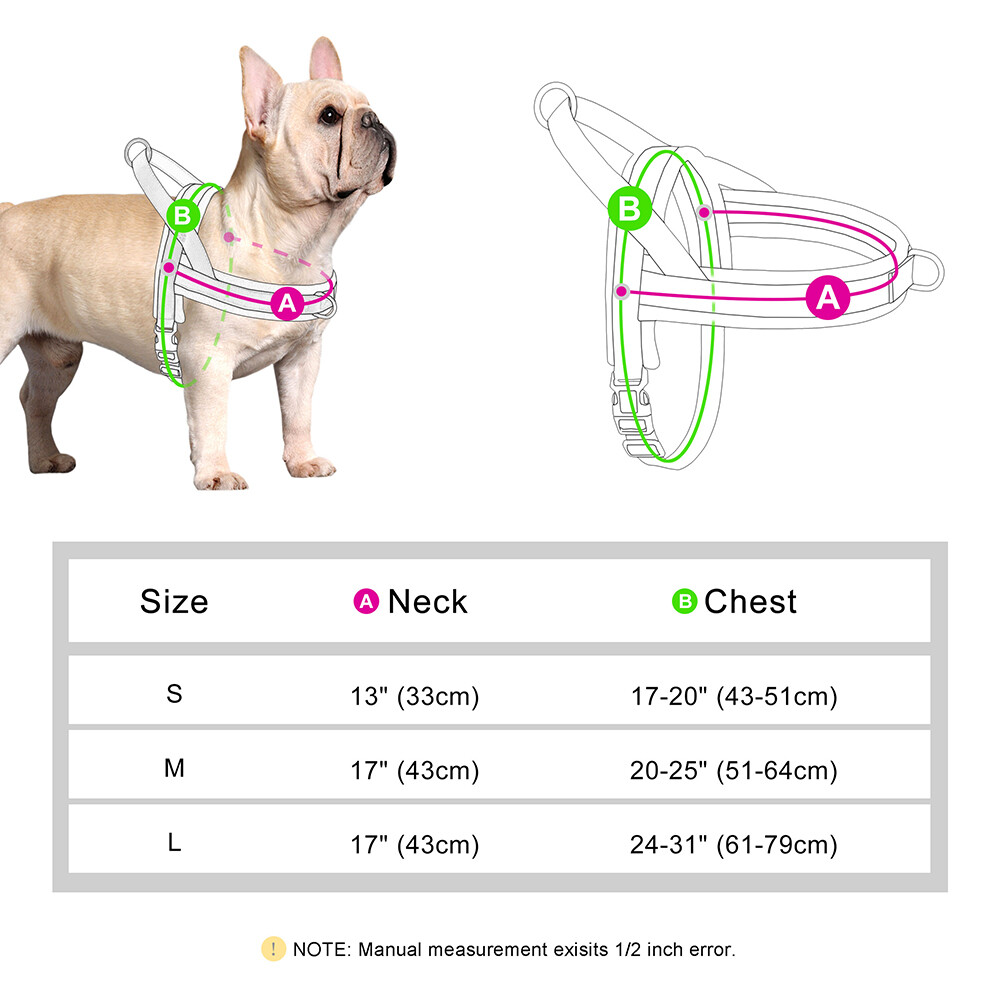 No Pull Dog Harness Nylon Soft Padded with Front Clip for Small Medium Large Dog
