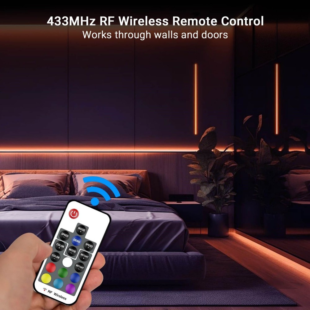 RGB Led Light Strip Controller 17 Key RF Wireless Remote DC 5V USB Connector