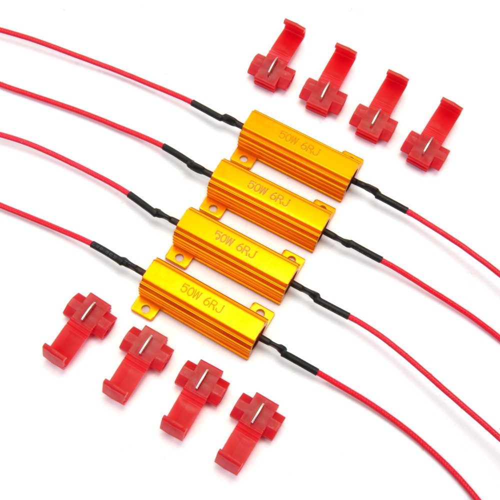 4X 50W 6ohm LOAD RESISTOR FIX LED LIGHT BULB ERROR FAST HYPER FLASH TURN SIGNAL