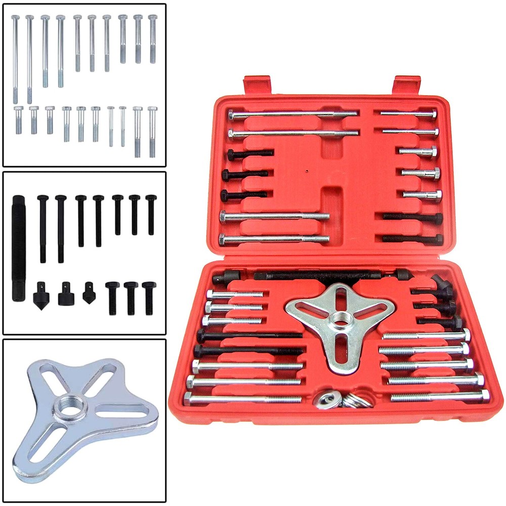 46pc Harmonic Balancer Puller Tool Set Gear Pulley Steering Wheel Removal