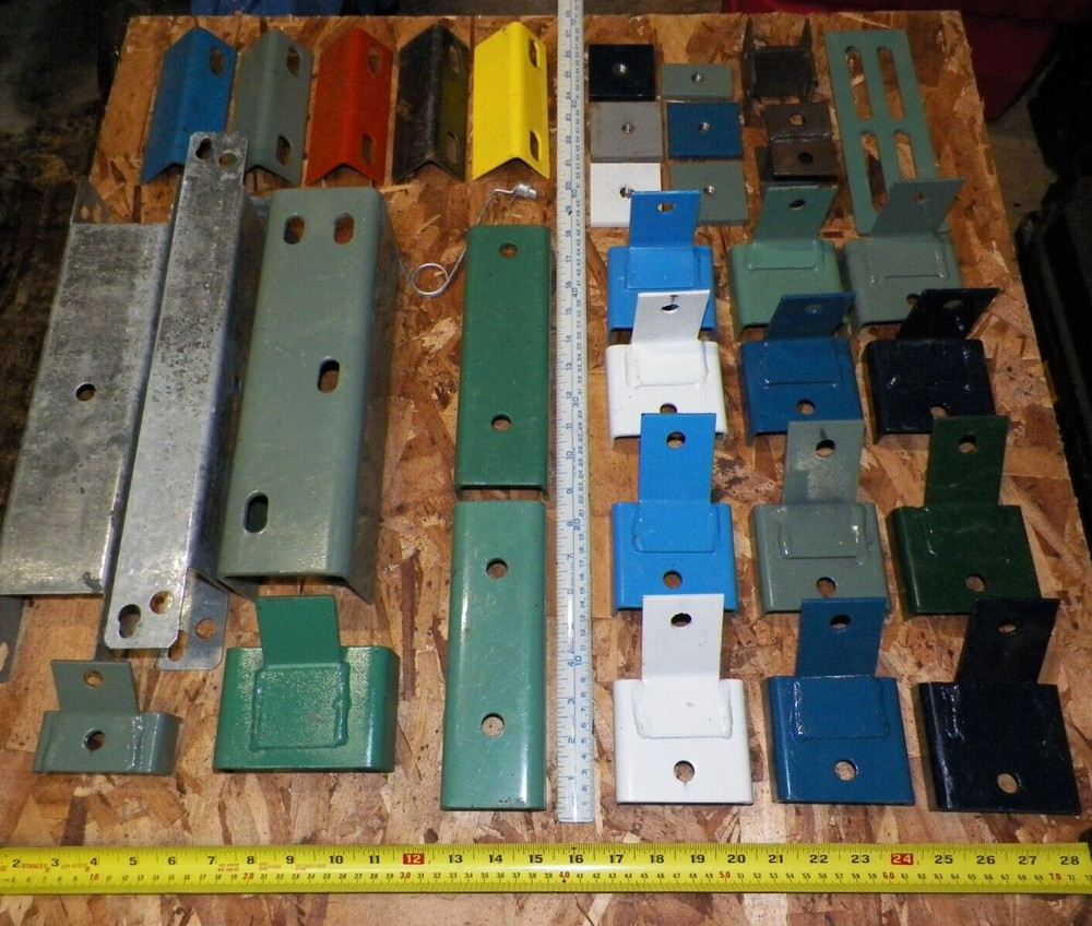 Assorted Lot Pallet Rack Brackets Spacers Clips Repair Parts & Racking Hardware