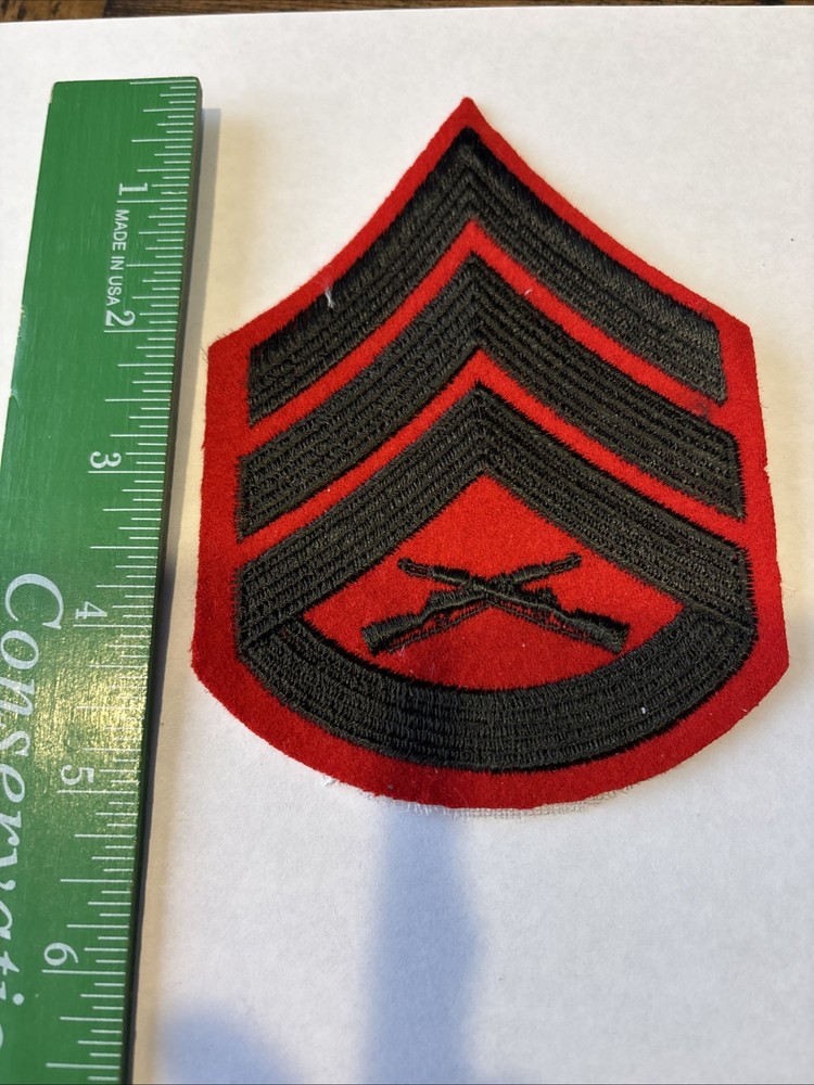 ⭐U.S. MARINES USMC STAFF SERGEANT MILITARY RANK SEW ON PATCH