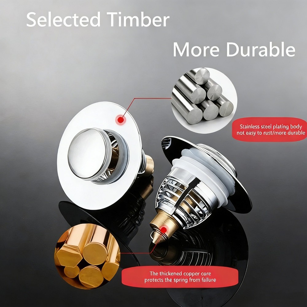 Drain Magic Universal Sink Stopper, Instantly Replace Broken Stoppers US Stock