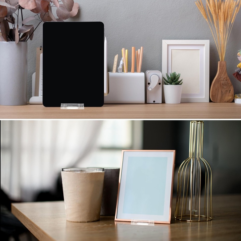 10 Pack Acrylic Book Stand for Display - Adjustable Clear Holder Transparent