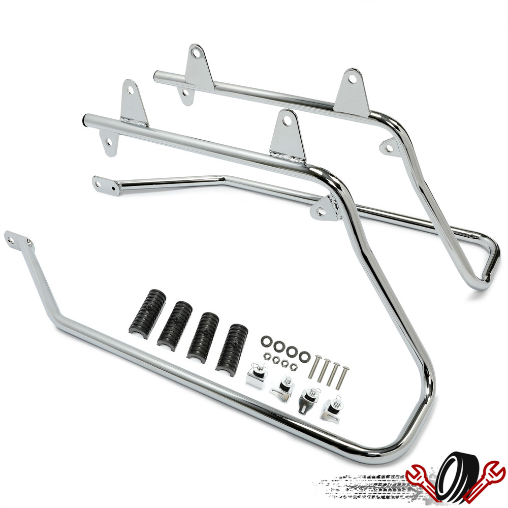 Chrome Saddle bag Conversion Brackets Kit For Harley Softail 1984-17 w/ Hardware