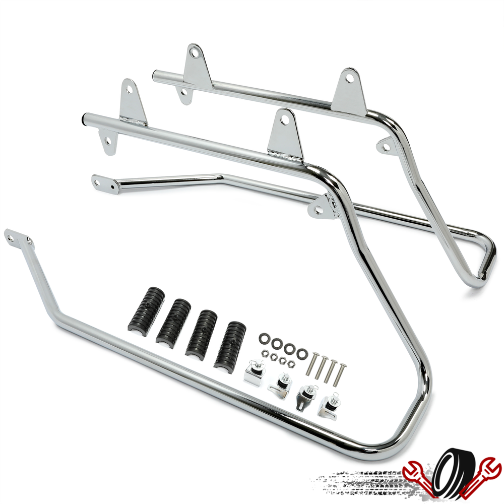 Chrome Saddle bag Conversion Brackets Kit For Harley Softail 84-17 w/ Hardware