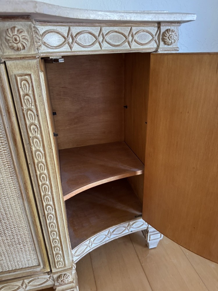 Vintage Drexel Credenza Sideboard Buffet with Marble Top