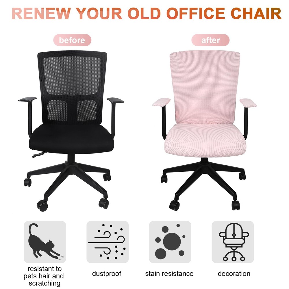 Tallew 8 Pcs Office Chair Covers Set Computer Universal Protective Stretchable C