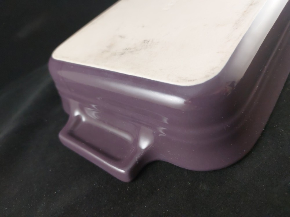 2 Le Creuset Purple Ceramic Rectangular Casserole Baking Dishes, 10-12