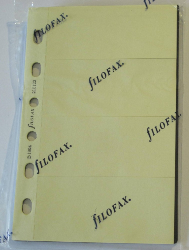 Filofax Stick-on Notes Planner Refill 4 or 6 Ring 3 1/4 x 4 3/4 Yellow