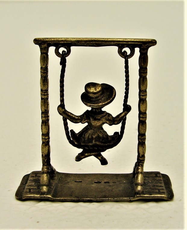 Dutch Solid Silver Figural Girl on Swing Hallmarked