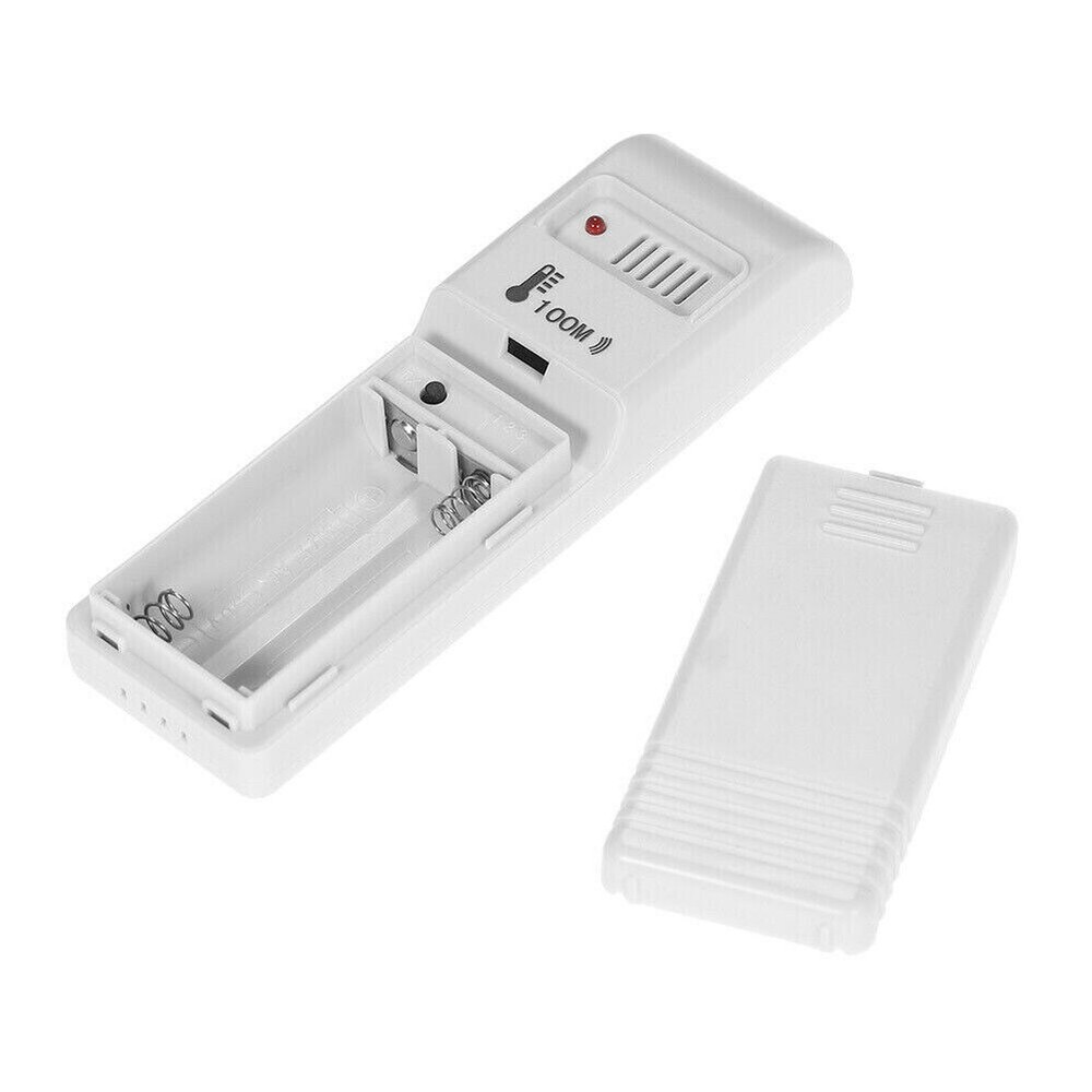 Digital Thermometer Clock Indoor/Outdoor Wireless Temperature Meter Transmitter