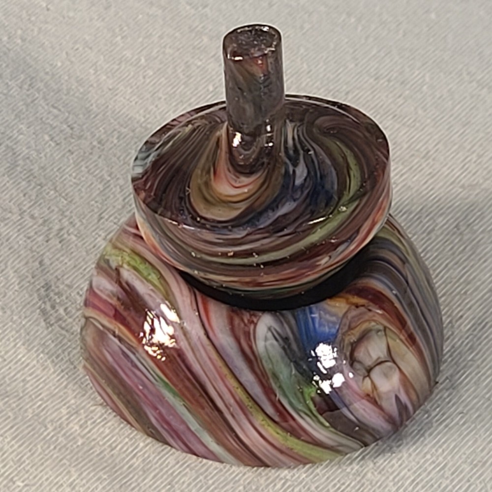 ANDY DAVIS, Glass Art Spinning Top & Base, Encore Run (?), #329H