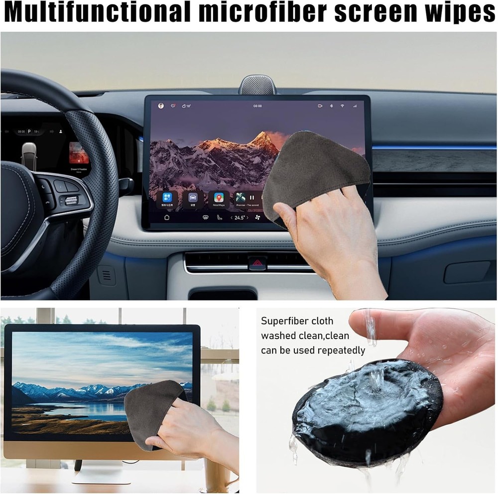 Car Screen Cleaner, Microfiber Auto Screen Cleaning Pad, Foldable Touch Screen
