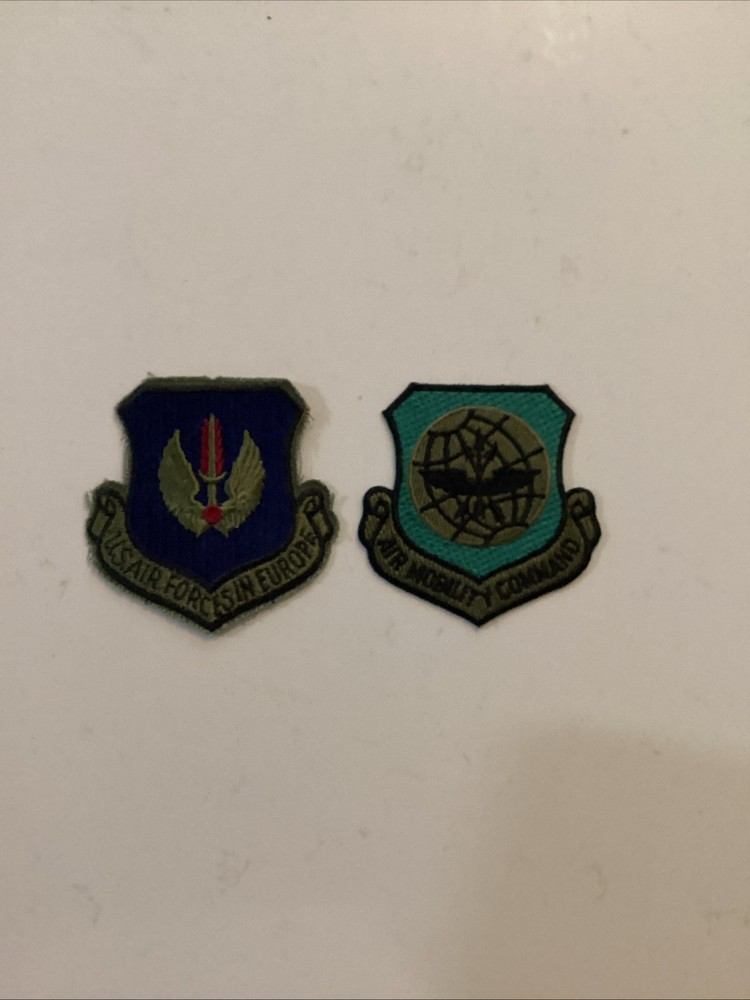 2 Patches Subdued US Air Forces In Europe & Air Mobility Command