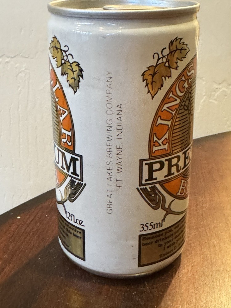 Kings Cellar Premium - Empty Beer Can - Bottom Opened