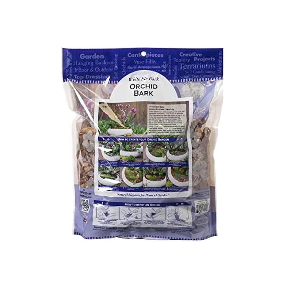 Orchid Growing Medium, 4 Quart, Natural Bark for Excellent Air Circulation