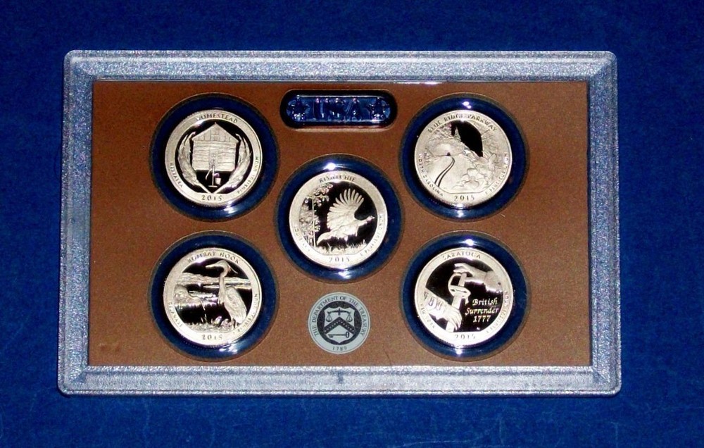 2015 S Clad Proof Quarter Set- Gem Proof Deep Cameo-No Box COA