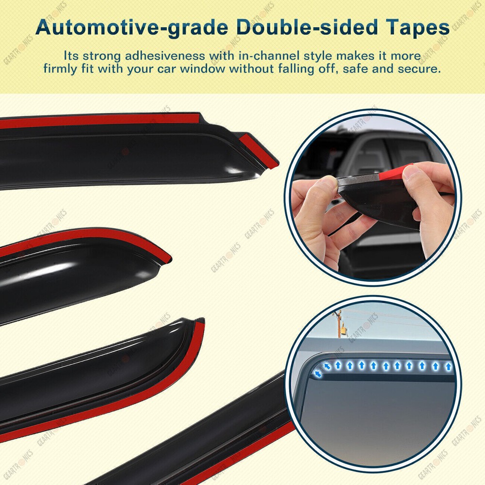 For 2014-2018 Chevy Silverado Double Cab Window Visor Vent Rain Guard Deflector