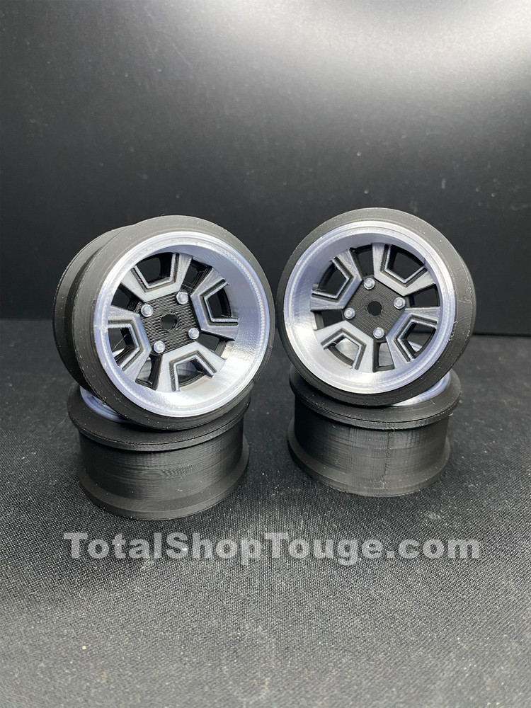 Celica Supra RC Drift Rims 1/10 6mm Offset Black/Silver