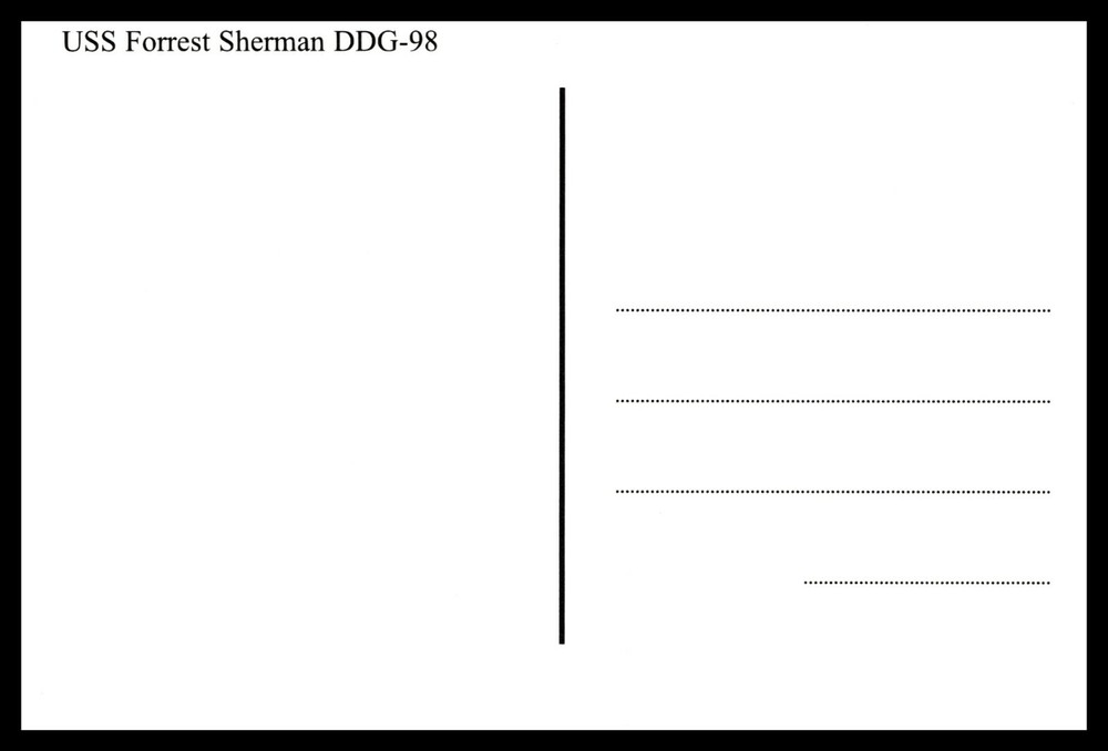 Postcard USS Forrest Sherman DDG-98