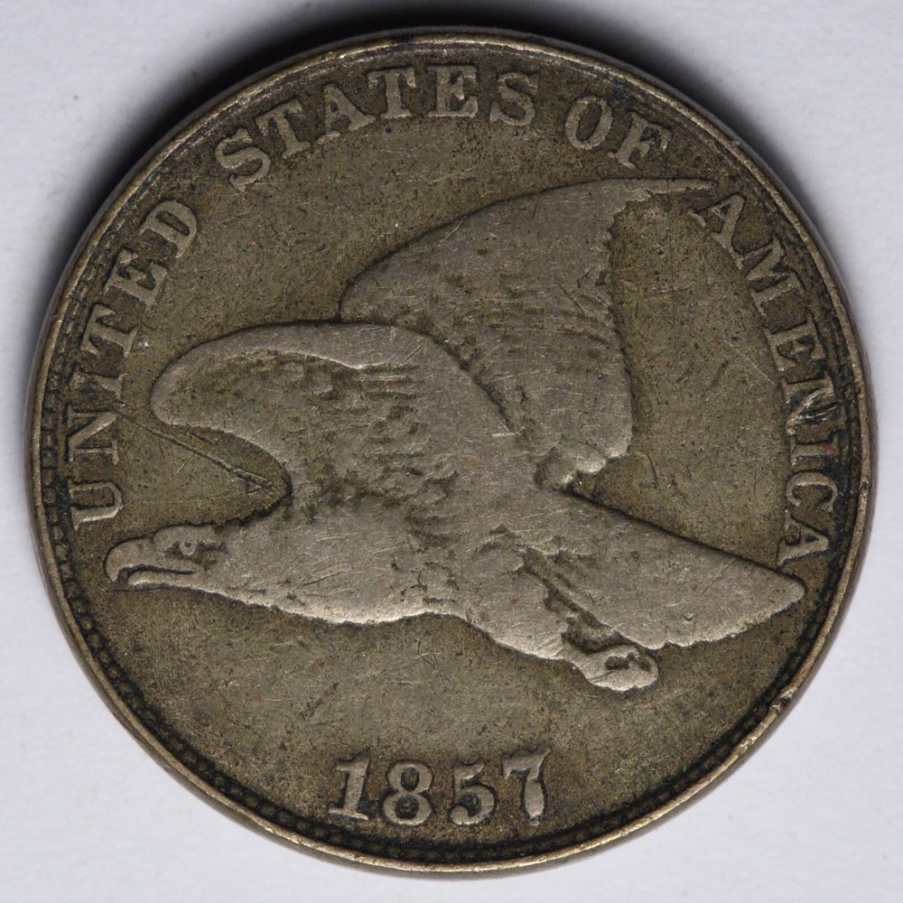 1857 Flying Eagle Cent Penny FINE E119 SCNT