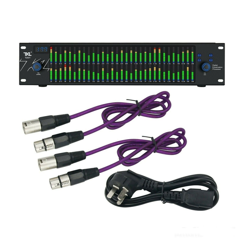 220VTKLT2531 Professional Graphic Equalizer Audio Processor Two 31-Band Spectrum