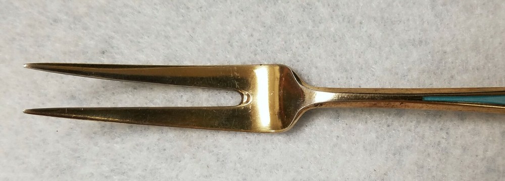Antique David Andersen Norway Sterling Silver Guilloche Enamel Fork